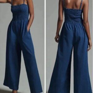 Pilcro Smocked Denim Jumpsuit